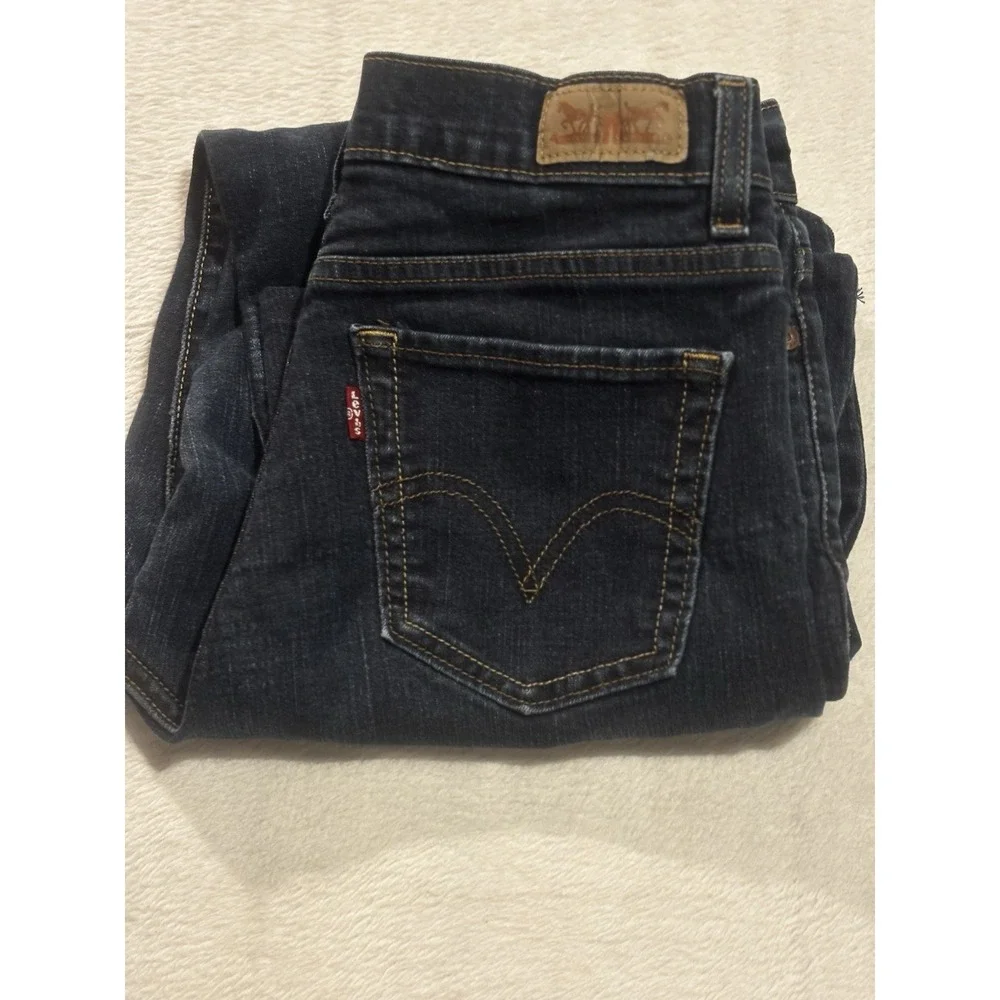 Levi's 512 Perfectly Slimming Boot Cut Jeans Womens 6M 28x27 Blue Stretch Hemmed
